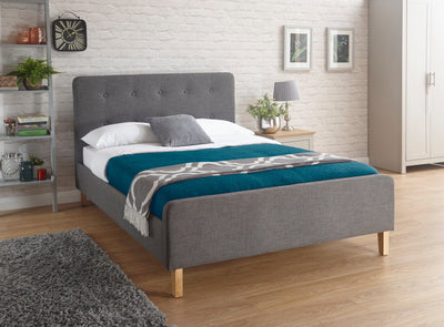 Ashbourne Fabric Upholstered Bed Grey