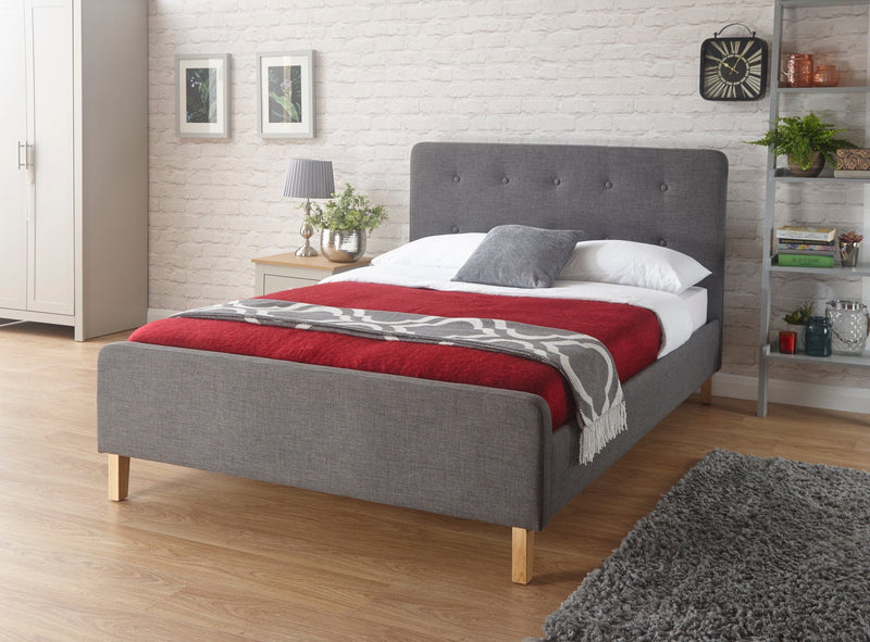 Ashbourne Fabric Upholstered Bed Grey