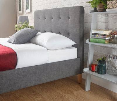 Ashbourne Fabric Upholstered Bed Grey