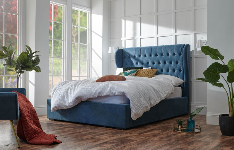 Dakota Ottoman Bed With Solid Base Teal - GFW