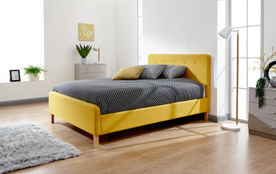 Ashbourne Fabric Upholstered Bed Mustard