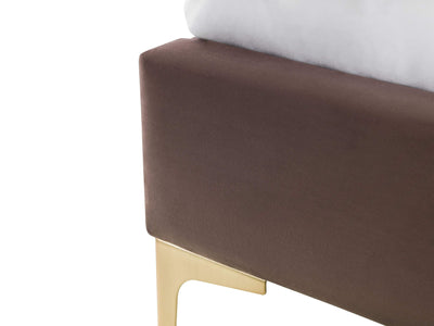 Deco Truffle Velvet & Brushed Gold Bed Frame