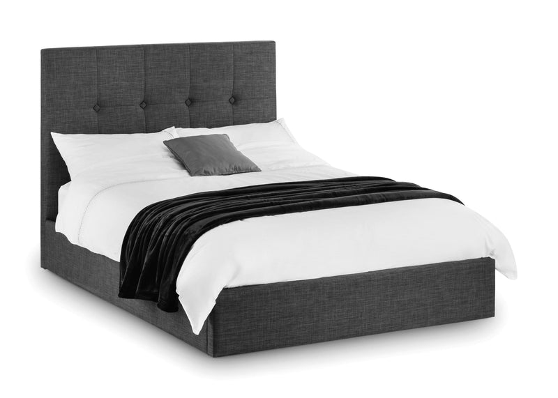 Sorrento Lift-Up Fabric Storage Bed - Slate Linen