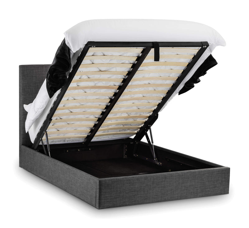 Sorrento Lift-Up Fabric Storage Bed - Slate Linen