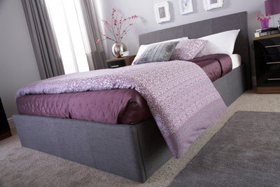 Ascot Ottoman Bed Grey Fabric