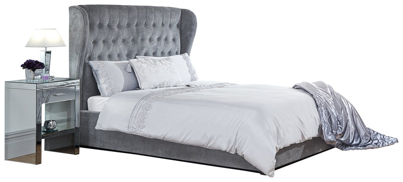 Dakota Ottoman Bed With Solid Base Platinum