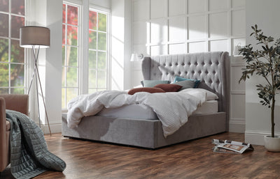 Dakota Ottoman Bed With Solid Base Platinum