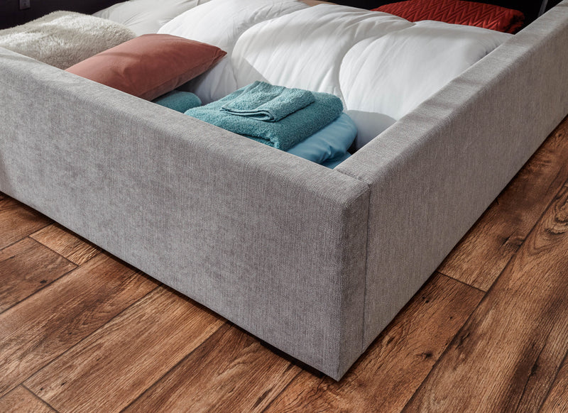 Dakota Ottoman Bed With Solid Base Platinum