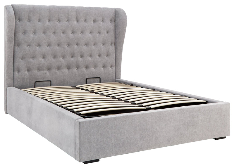 Dakota Ottoman Bed With Solid Base Platinum