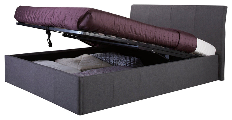 Ascot Ottoman Bed Grey Fabric