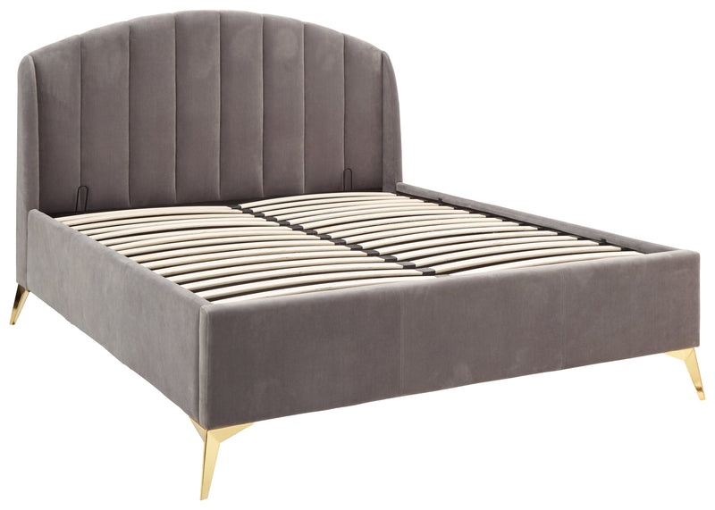 Pettine End Lift Ottoman Bed - Grey & Gold