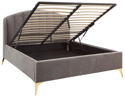 Pettine End Lift Ottoman Bed - Grey & Gold