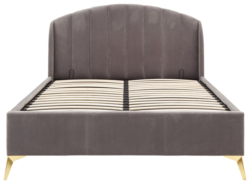 Pettine End Lift Ottoman Bed - Grey & Gold