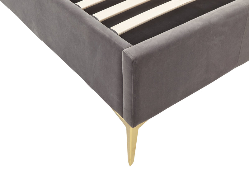 Pettine End Lift Ottoman Bed - Grey & Gold