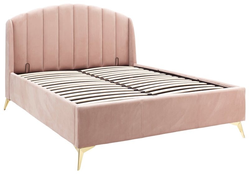 Pettine End Lift Ottoman Bed - Pink & Gold