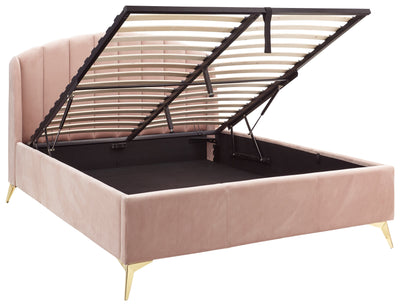 Pettine End Lift Ottoman Bed - Pink & Gold