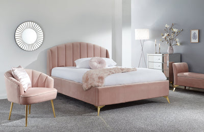 Pettine End Lift Ottoman Bed - Pink & Gold