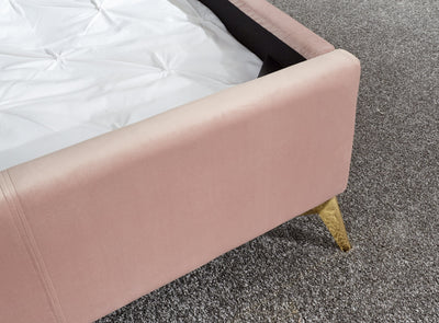 Pettine End Lift Ottoman Bed - Pink & Gold