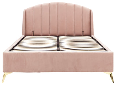 Pettine End Lift Ottoman Bed - Pink & Gold