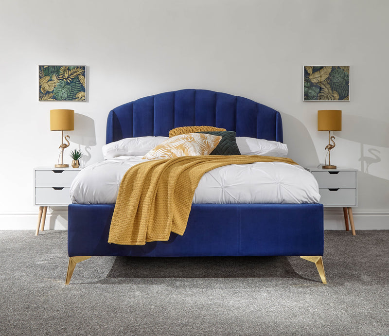 Pettine End Lift Ottoman Bed Royal Blue