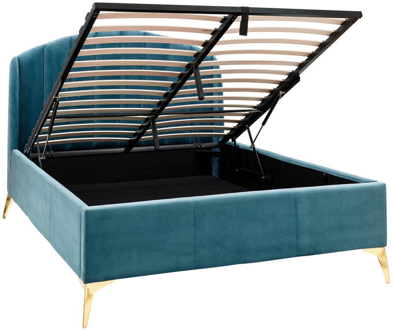 Pettine End Lift Ottoman Bed Teal