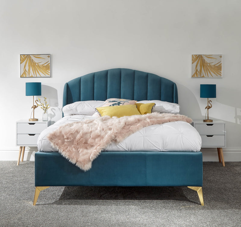 Pettine End Lift Ottoman Bed Teal