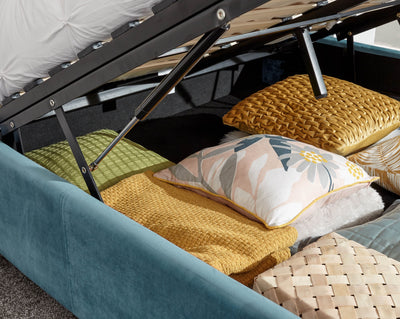 Pettine End Lift Ottoman Bed Teal