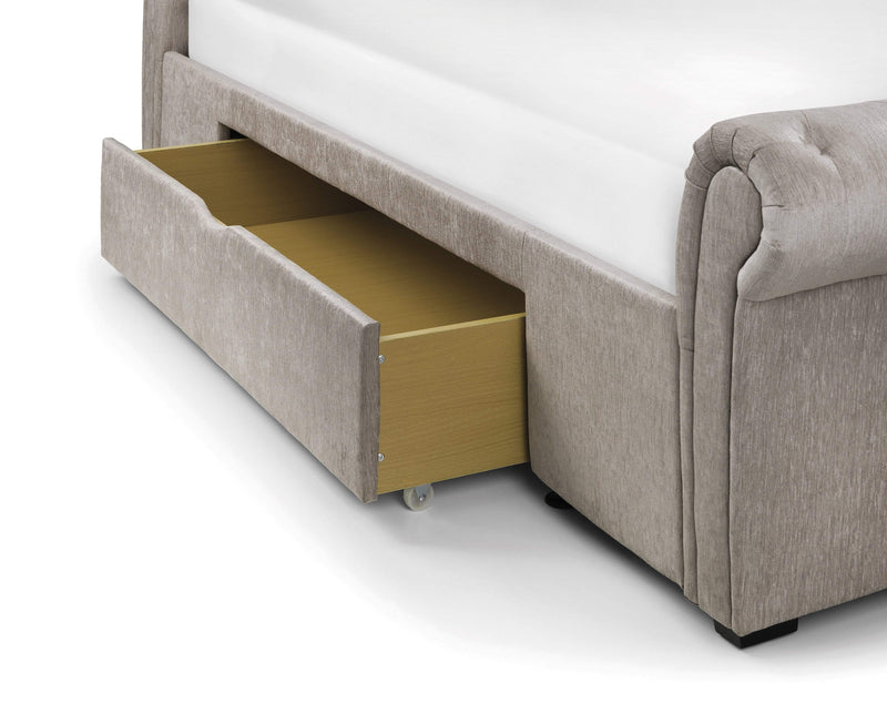 Ravello 2 Drawer Fabric Storage Bed - Mink Chenille