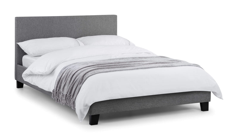 Rialto Lift-Up Storage Bed In Linen Fabric - Light Grey