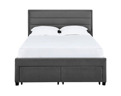 Greenwich Grey Velvet Bed Frame