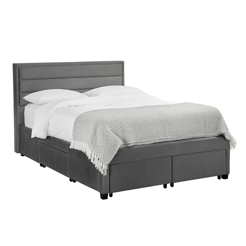 Greenwich Grey Velvet Bed Frame