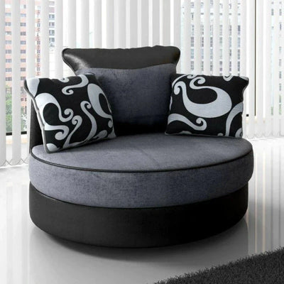 Ferol Fabric Sofa with 3 Seater - Black/Grey