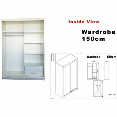 Vikas Gloss Sliding Door Wardrobe