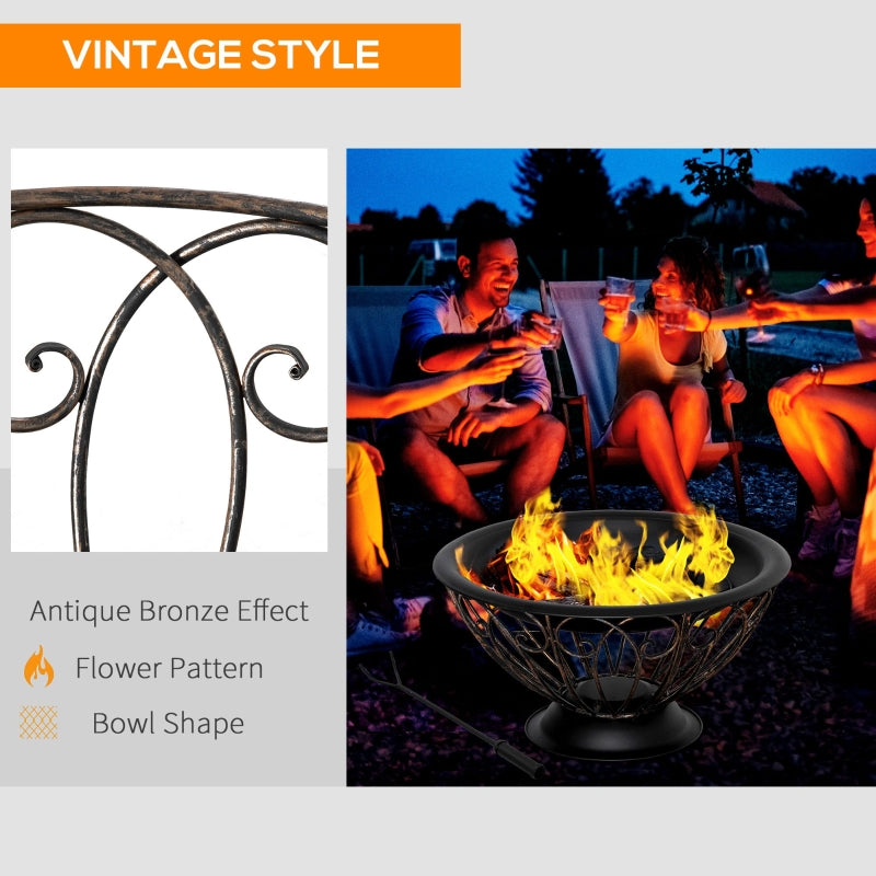 Outdoor Fire Pit For Garden, Bronze