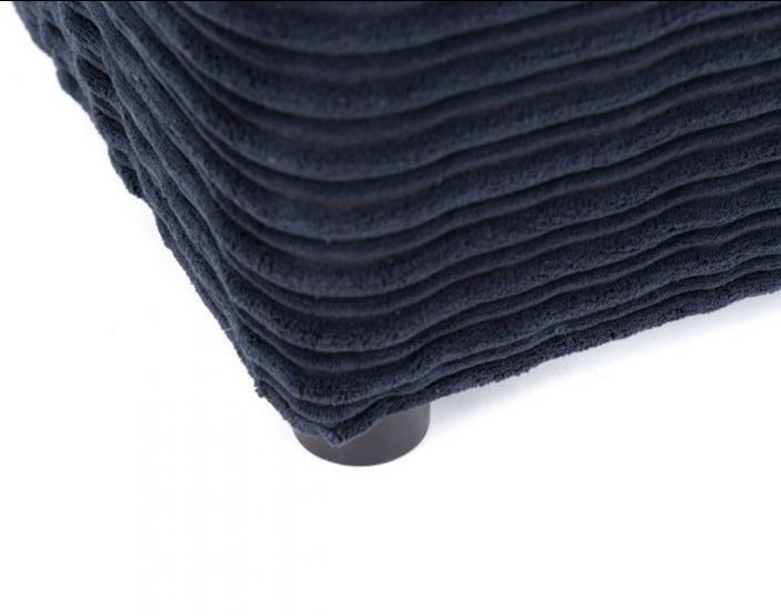 Porto Jumbo Cord Footstool - Black