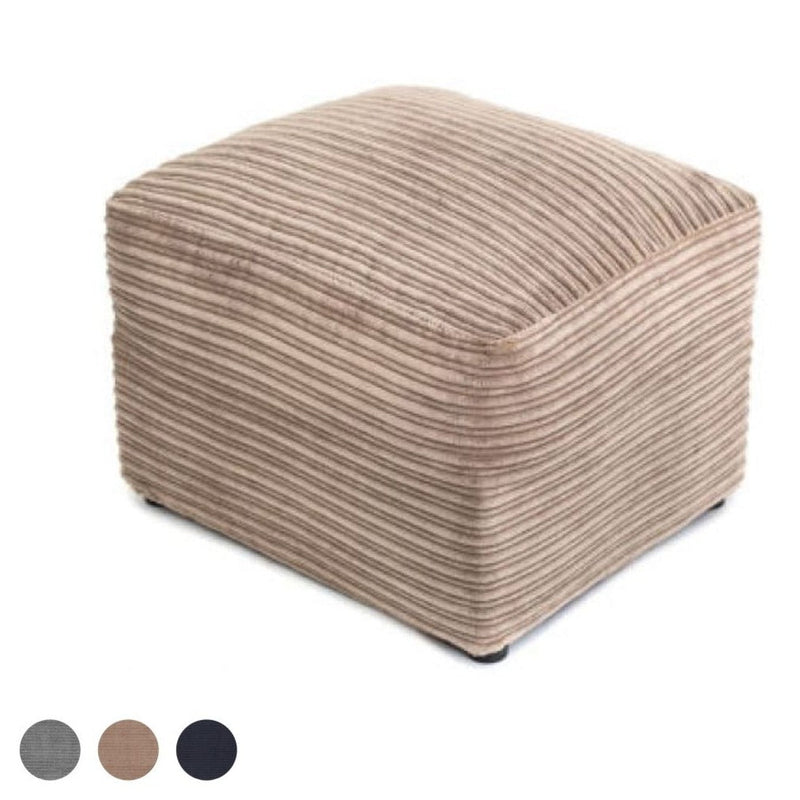 Porto Jumbo Cord Footstool - Brown