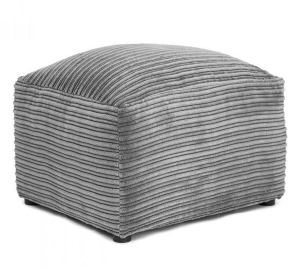 Porto Jumbo Cord Footstool - Grey