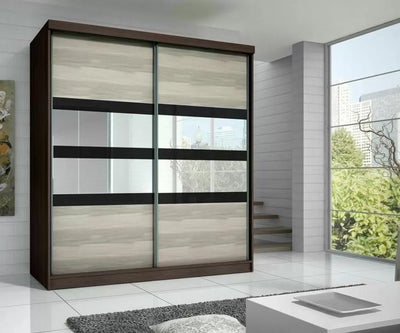 Mable-IX 2-Door Sliding Wardrobe - Wenge or White