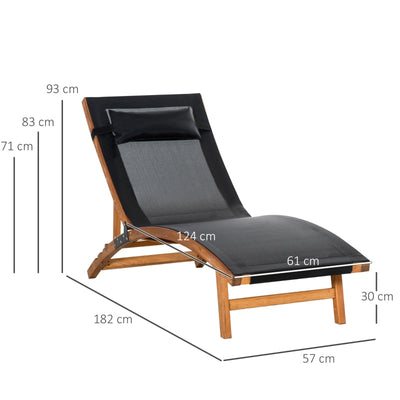 Ergonomic Patio Lounge Chair- Black