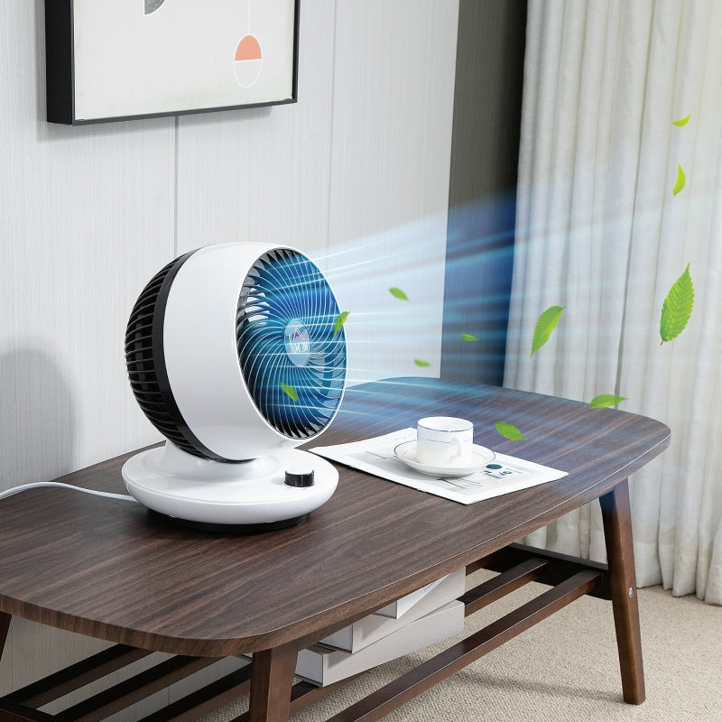 Ventilador de escritorio con circulación de aire para habitación, color blanco 