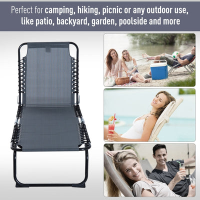 Folding Lounger Beach - Grey