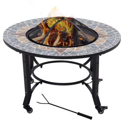 3-in-1 Outdoor Fire Pit On Wheels