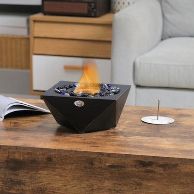 Portable Tabletop Fireplace Black