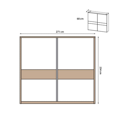 Manhattan 2 Sliding Door Wardrobe 271cm