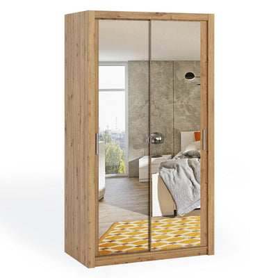 Bono Sliding Door Wardrobe With Mirrors 120cm