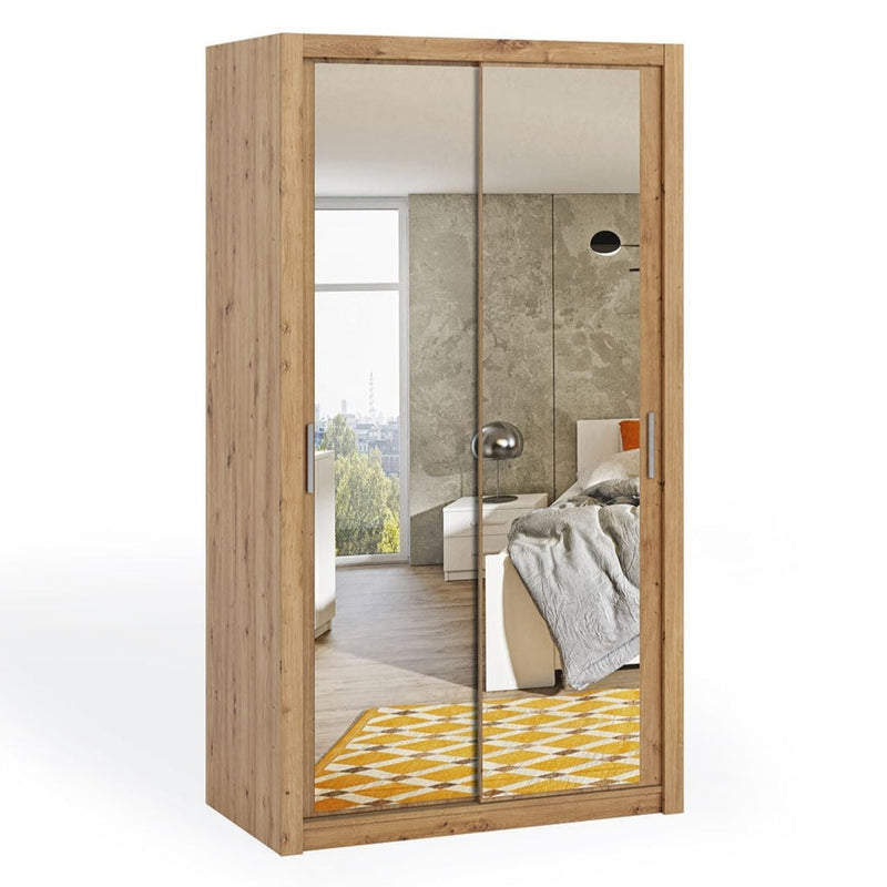 Bono Sliding Door Wardrobe With Mirrors 120cm