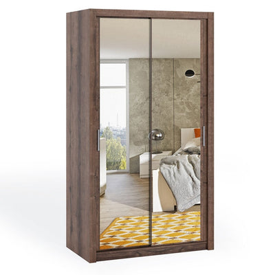 Bono Sliding Door Wardrobe With Mirrors 120cm