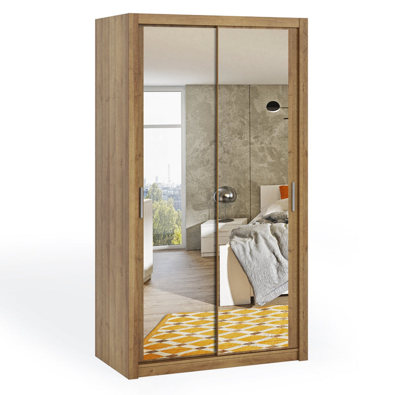 Bono Sliding Door Wardrobe With Mirrors 120cm