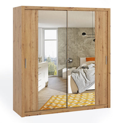 Bono Sliding Door Wardrobe With Mirrors 200cm