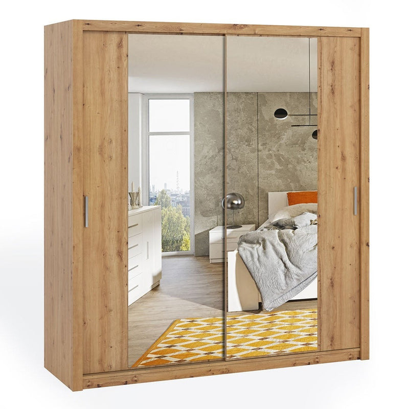 Bono Sliding Door Wardrobe With Mirrors 220cm